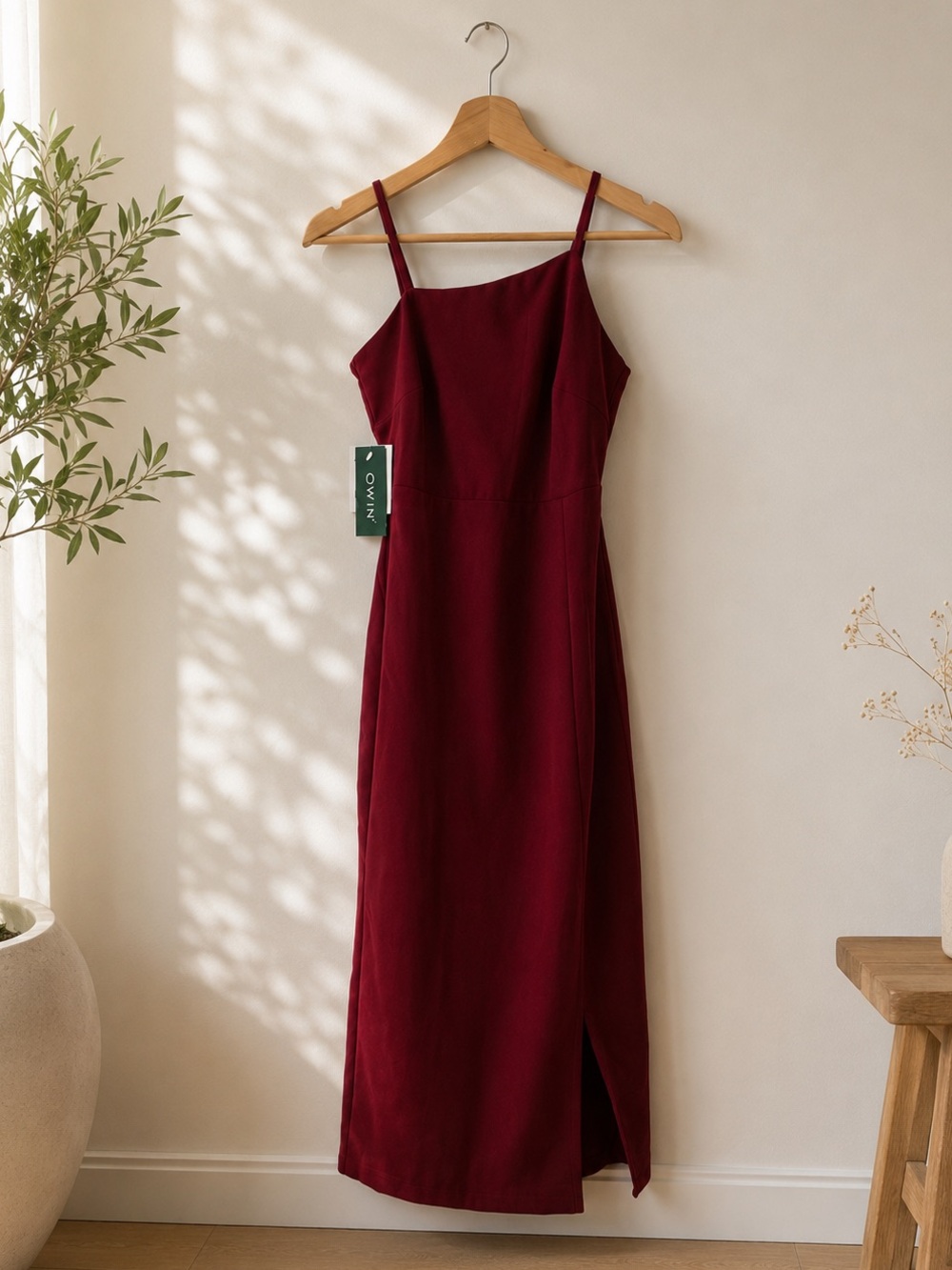 Sexy Spaghetti Strap Split Hem Wedding Guest Dress